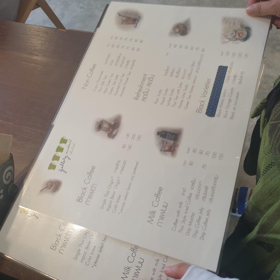 치앙마이 카페 투어 ① : 올드시티 카페 (Gallery Drip Coffee)_메뉴판