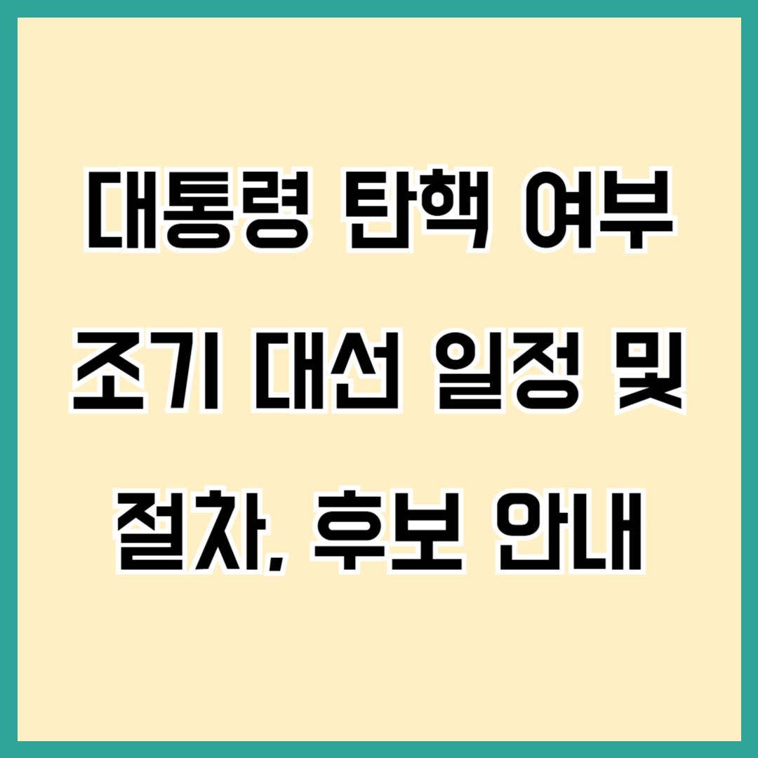 조기 대선 일정