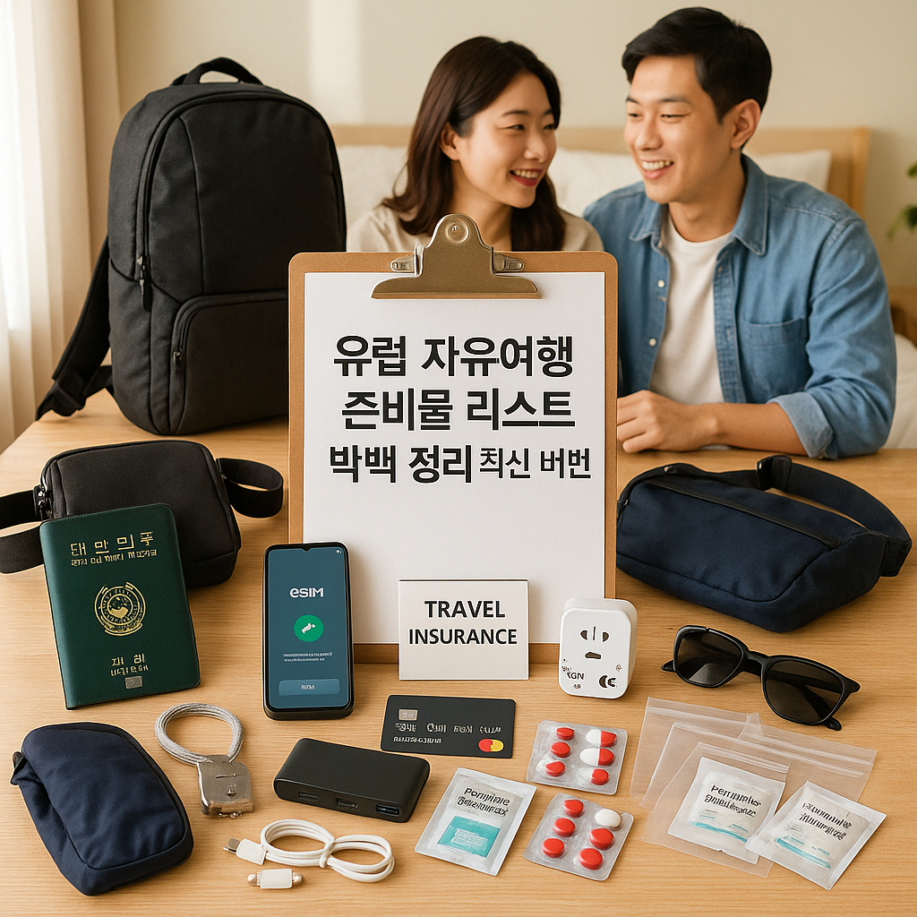 유럽 자유여행 준비물 리스트 완벽 정리 최신 버전