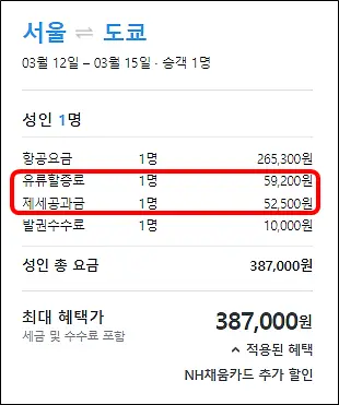 항공권왕복