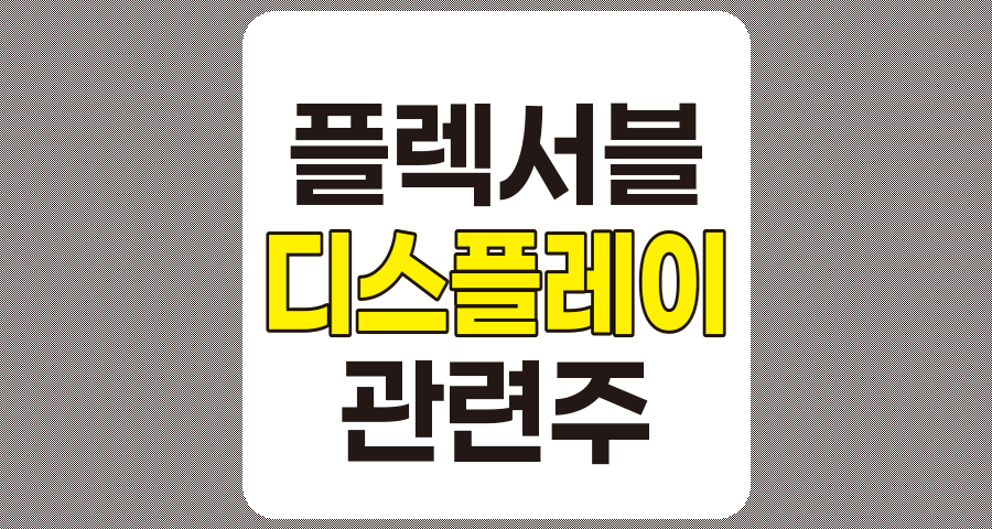 플렉서블 디스플레이 관련주 TOP 5 (1편)