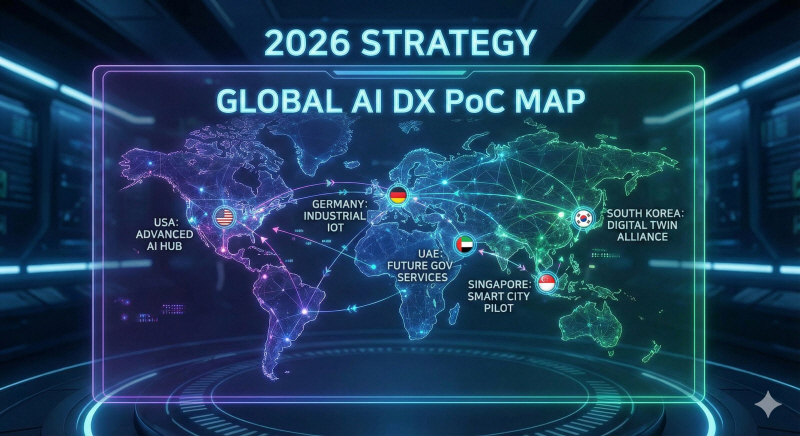 2026년 AI 디지털전환 해외실증 전략 국가 지도