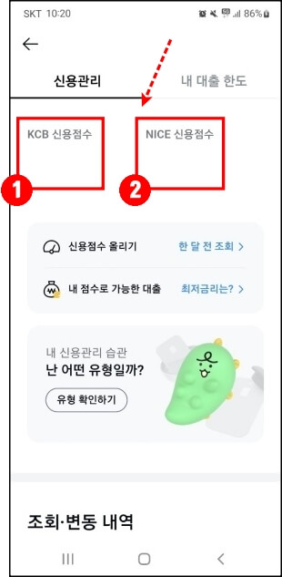 카카오톡-신용-조회