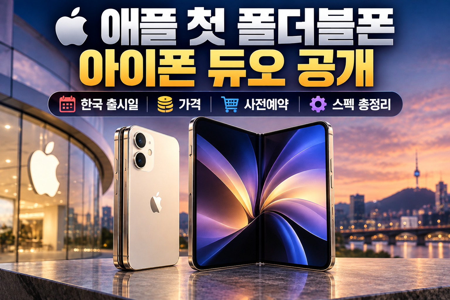 애플 첫 폴더블폰 아이폰 듀오 공개｜한국 출시일&middot;가격&middot;사전예약&middot;스펙 총정리 관련 사진