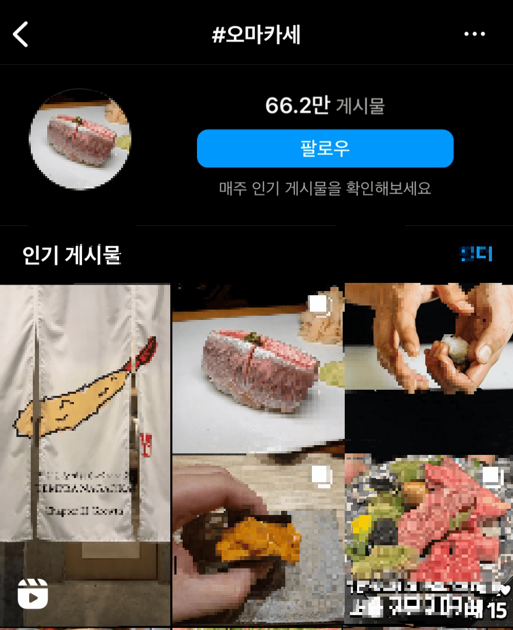 오마카세 게시물 양 