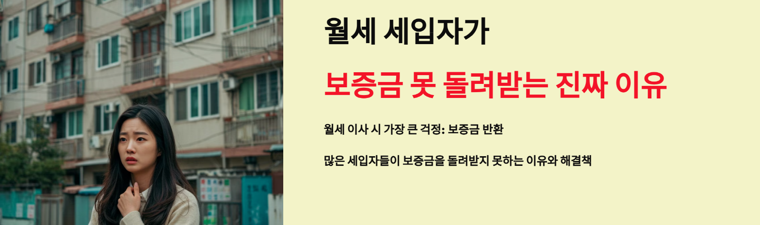 월세 세입자가 보증금을 못 돌려받는 진짜 이유
