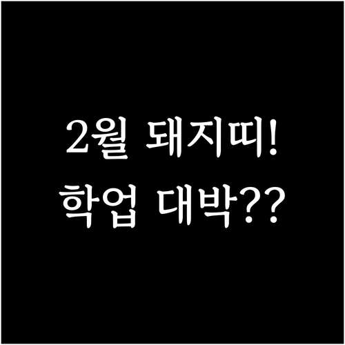 정해년 돼지띠 2월 학업 운세와 효율..
