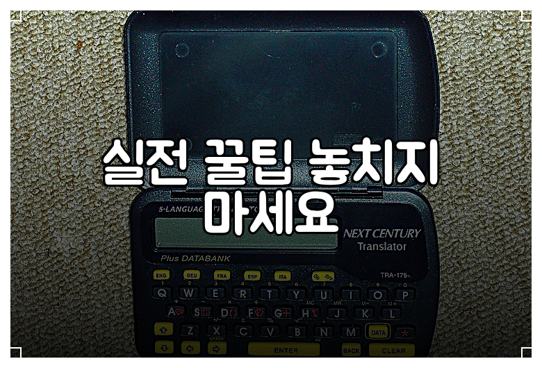 실전 꿀팁 놓치지 마세요
