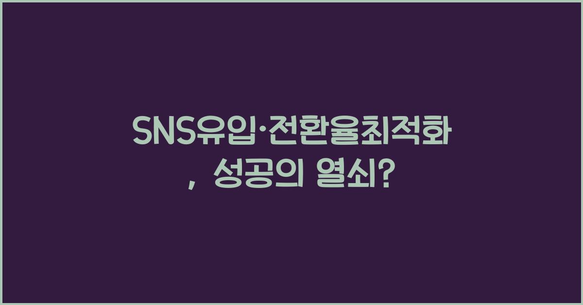 SNS유입·전환율최적화