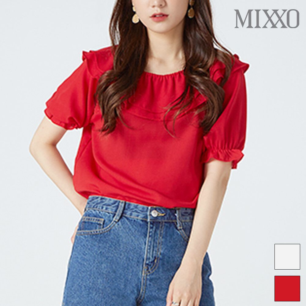 미쏘 미쏘 넥 프릴 블라우스 MIWBW9712R