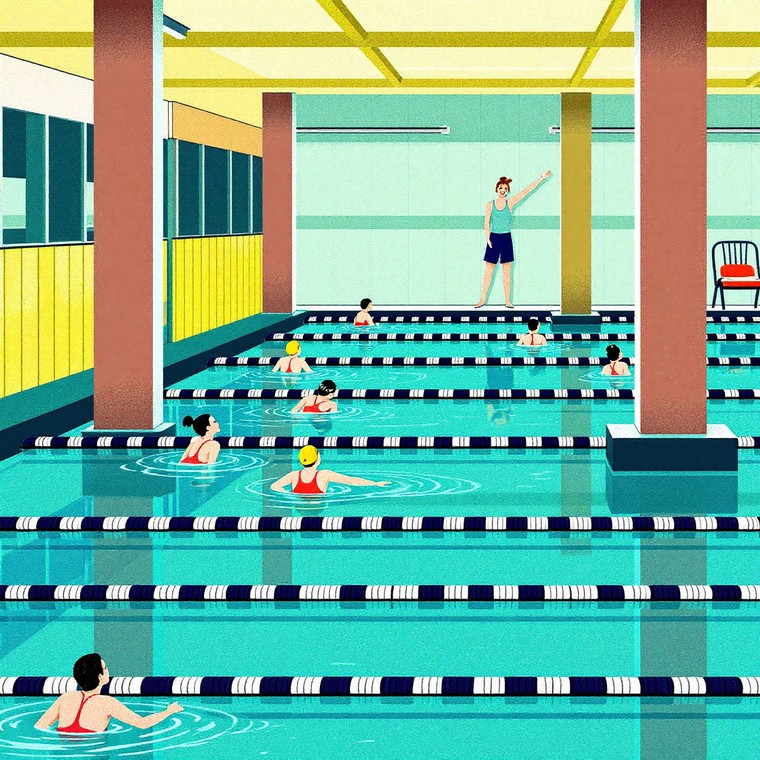 수영하는 근로소득자들