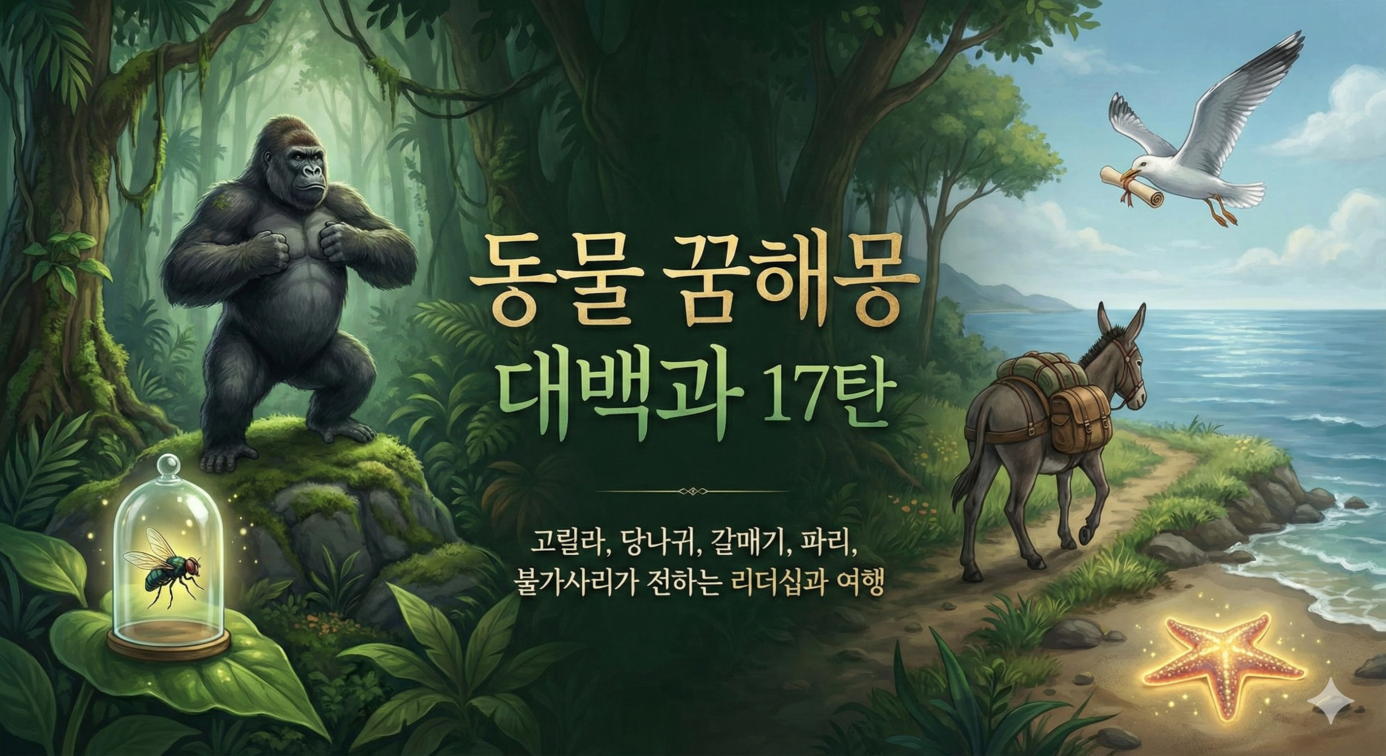 동물 꿈해몽 대백과 17탄_고릴라, 당나귀, 파리, 불가사리