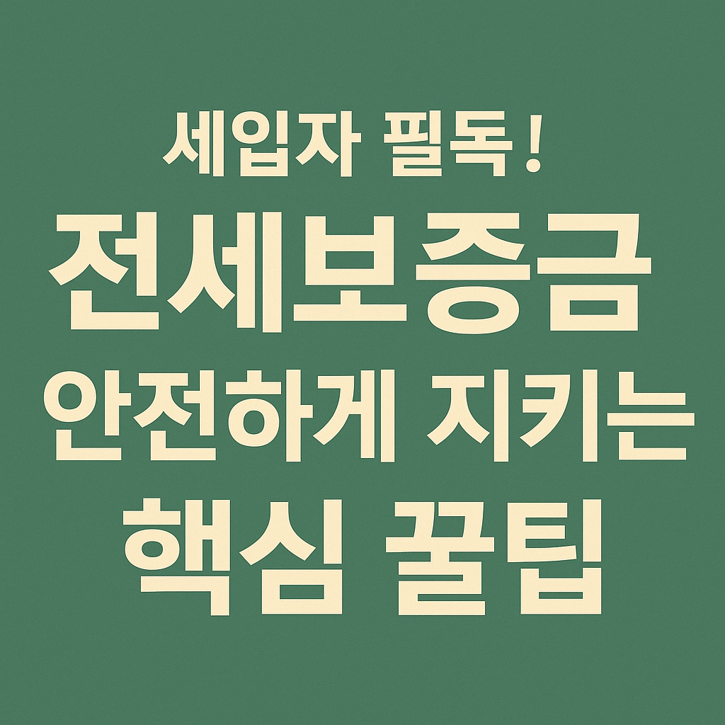 전세보증금 보호를 위한 핵심 꿀팁을 소개하는 정보형 썸네일 이미지