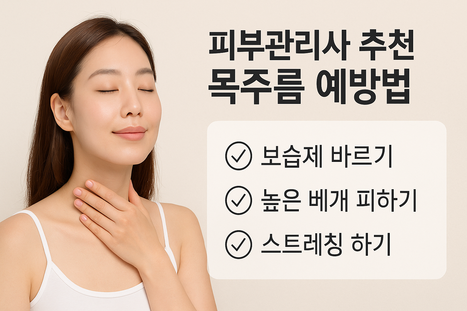 피부관리사 추천 목주름 예방법