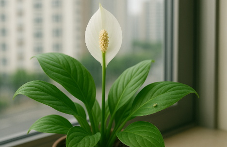 응애와 진딧물이 붙어 있는 식물 사진