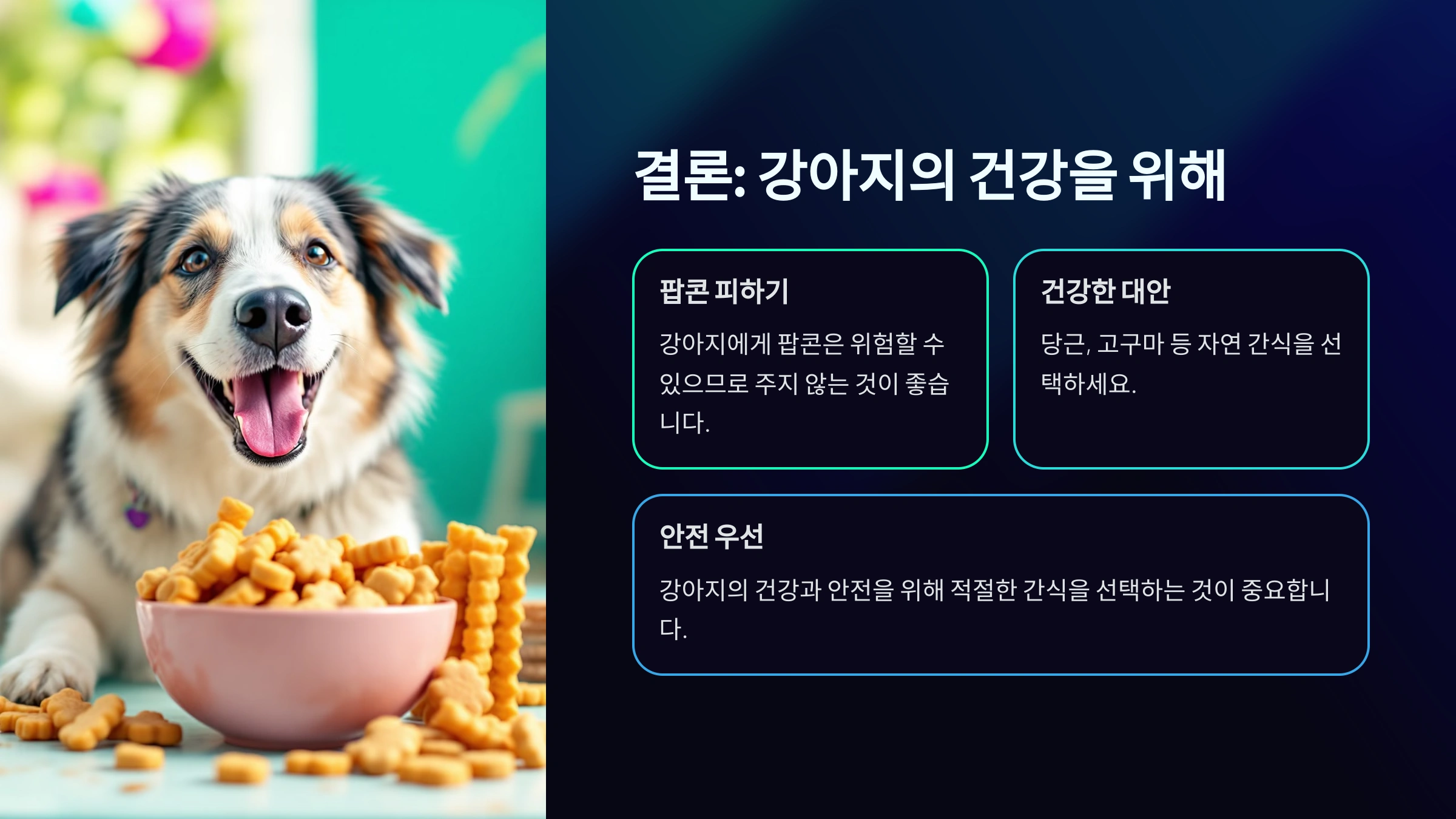 강아지가 팝콘을 먹으면 안 되는 이유