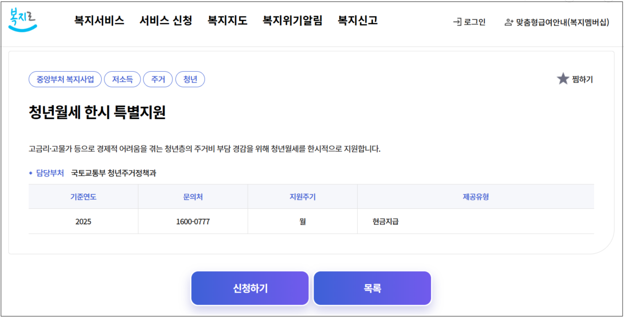 청년월세지원 신청방법