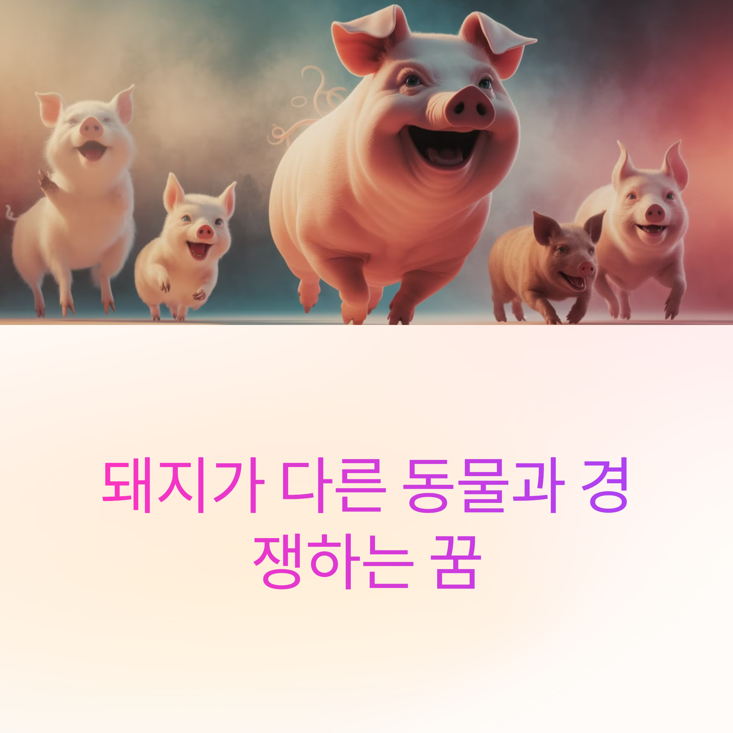 돼지가 다른 동물과 경쟁하는 꿈