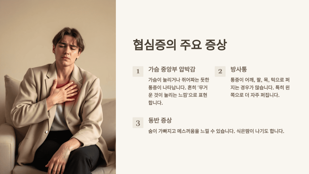 협심증의 주요 증상