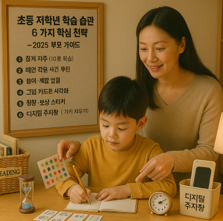 초등 저학년 학습 습관 잡는 6가지 핵심 전략 – 2025 부모 가이드