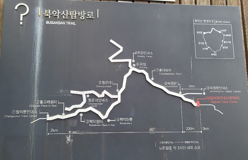북악산 탐방로 지도