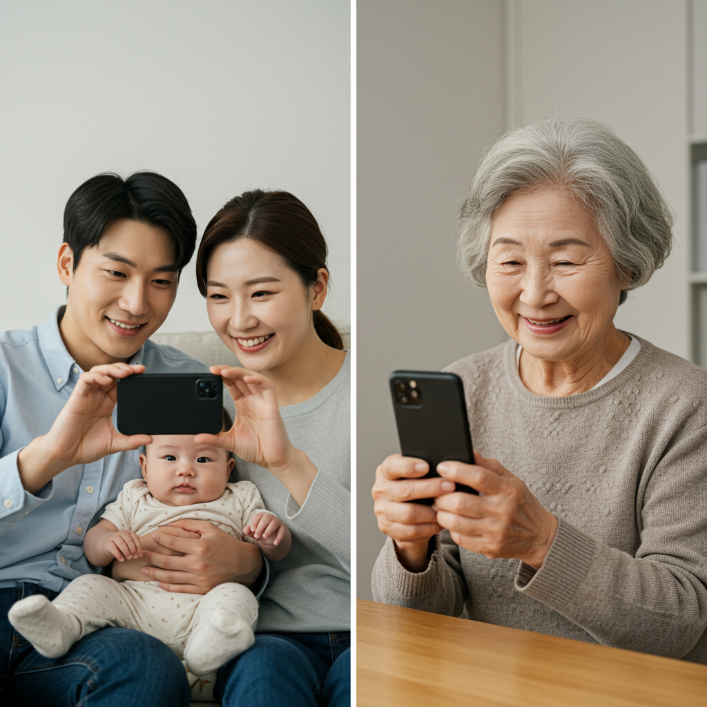 부모님과 사진 공유하기