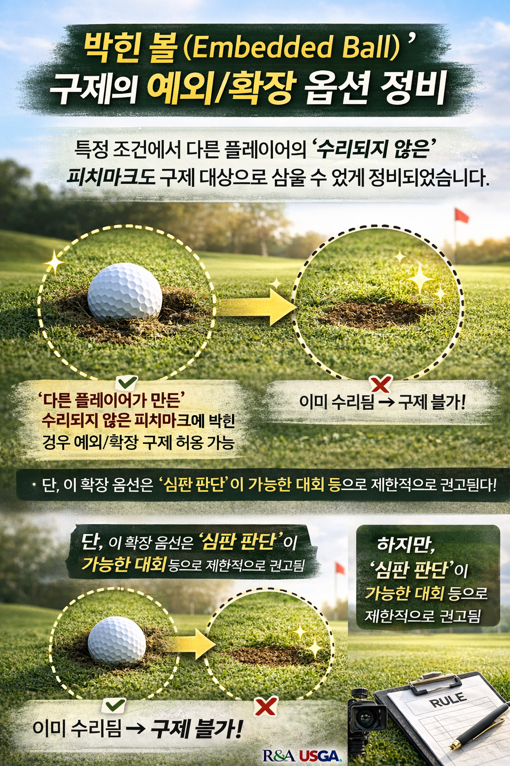 박힌 볼 구제의 예외/확장 옵션 정비