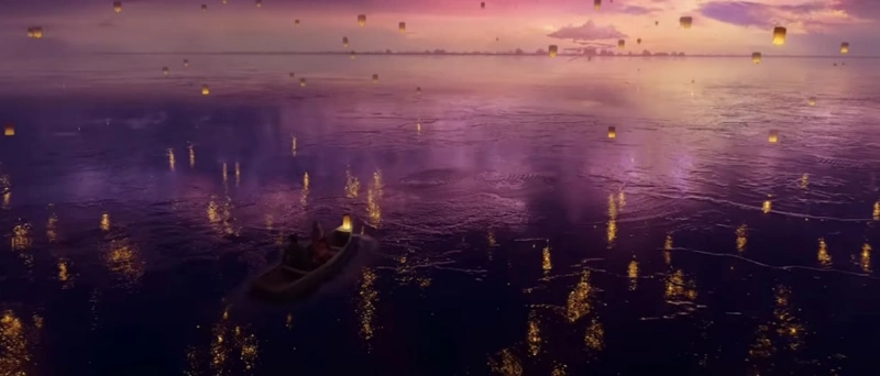 넷플릭스 유유백서에서 바다 위에 떠 있는 조각배