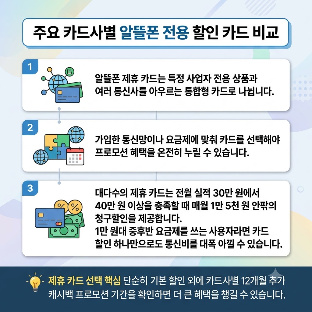 알뜰폰 통신비 할인 카드 조합으로 매달 1만 5천 원 캐시백 챙기는 법