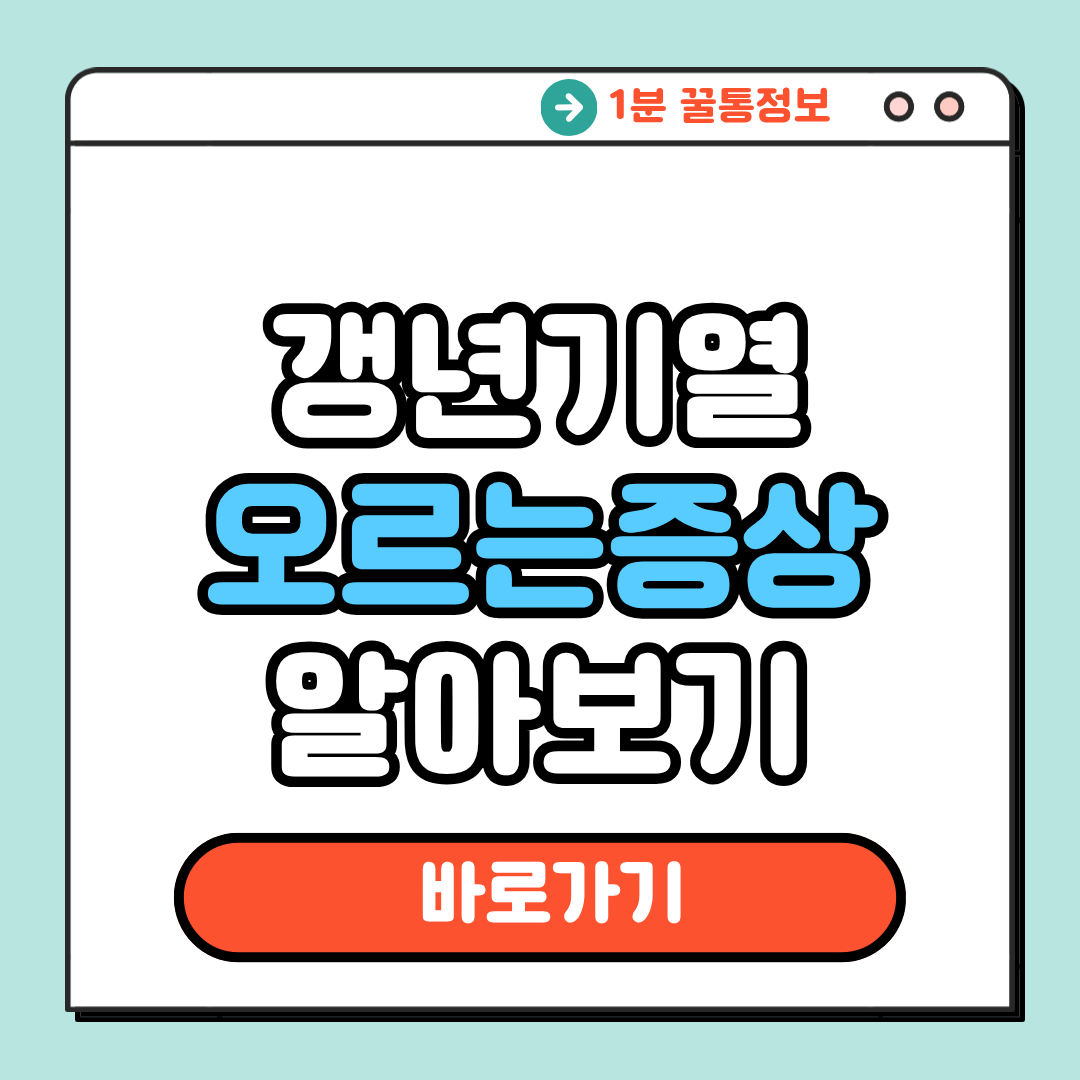 갱년기열 오르는 증상 알아보기