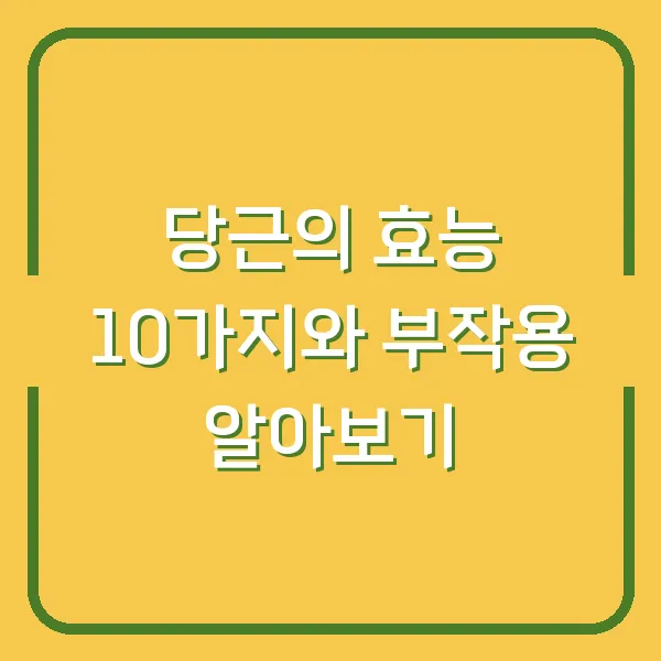 당근의 효능 10가지와 부작용 알아보기