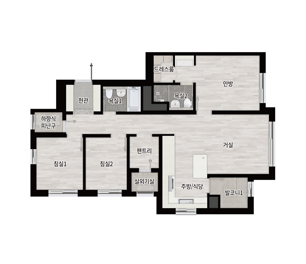 풍무역 롯데캐슬 시그니처 - 65B 평면도