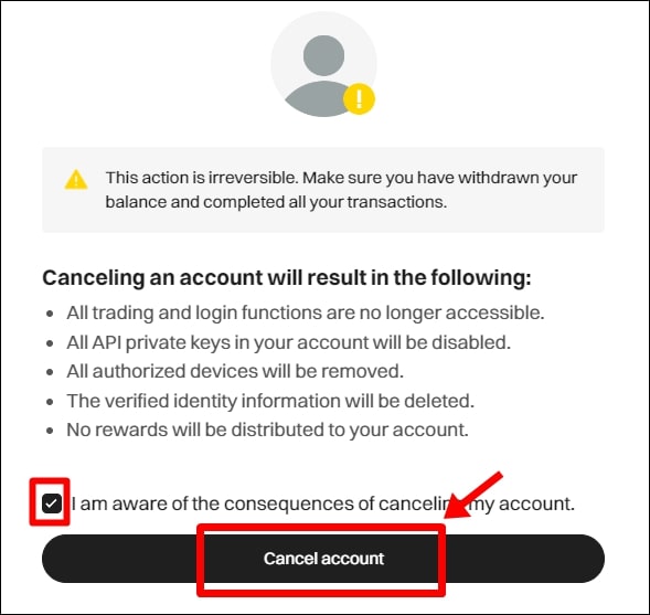 계정 삭제 후 결과에 대한 설명
