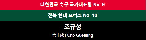 조규성 등번호