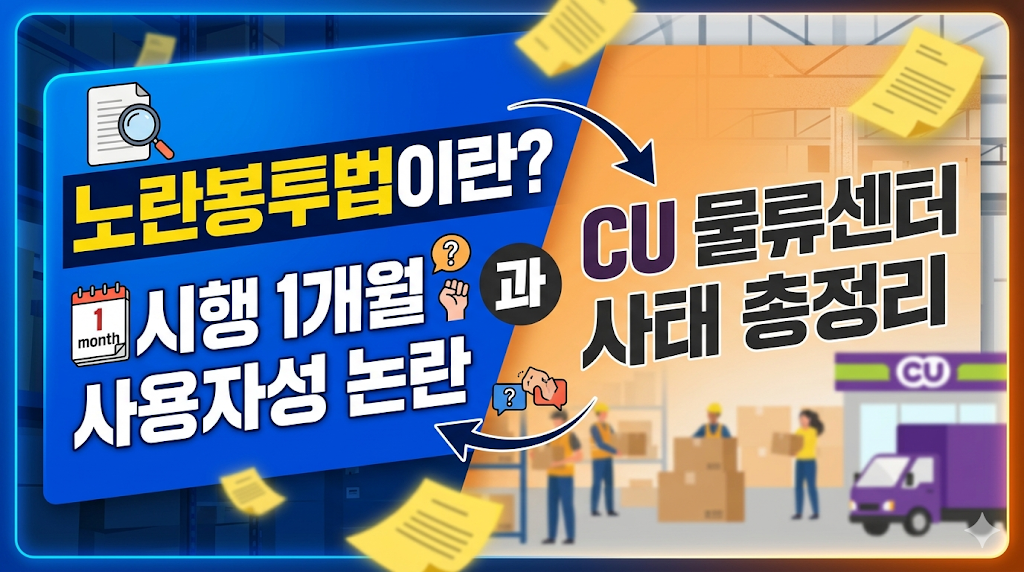 노란봉투법이란? 시행 1개월 사용자성 논란과 진주 CU 물류센터 사태 총정리