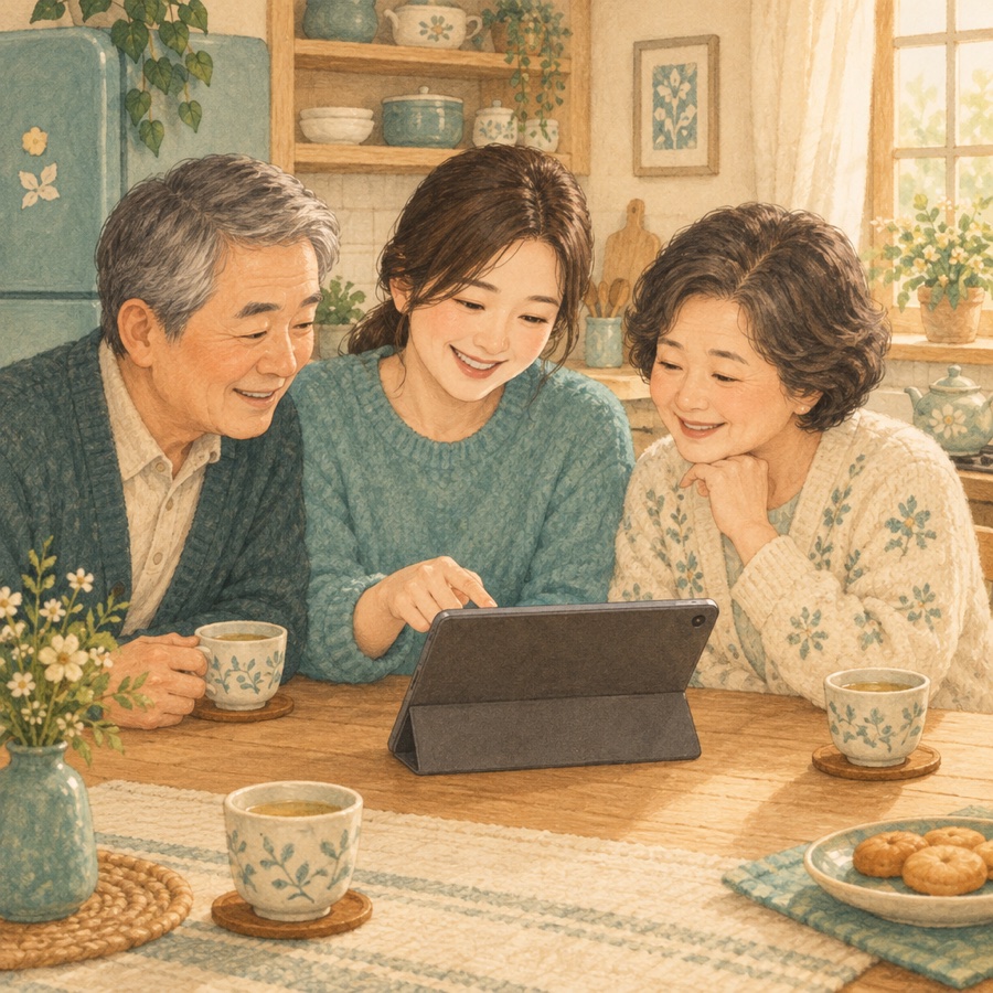 부모님 건강검진 대상을 함께 확인하는 가족