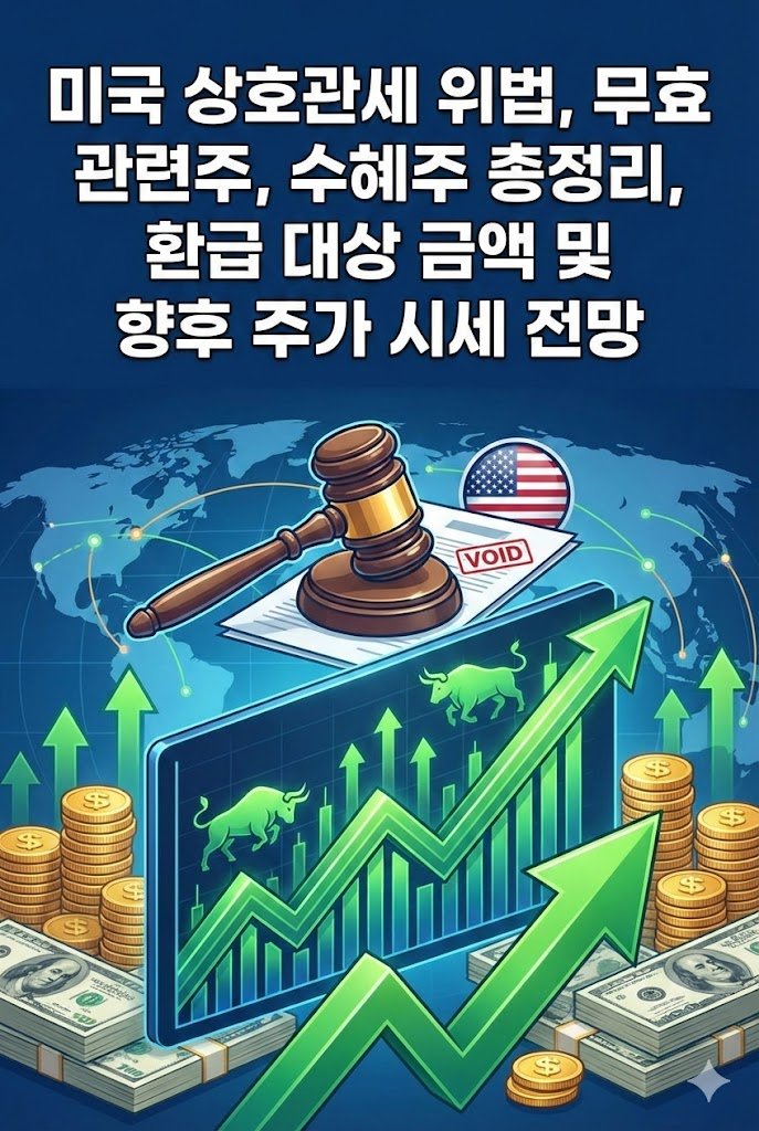 미국 상호관세 위법, 무효 관련주, 수혜주 총정리, 환급 대상 금액 및 향후 주가 시세 전망