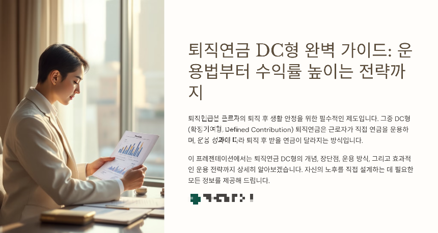 퇴직연금 DC형(확정기여형) 완벽 정리 운용법부터 수익률 높이는 전략까지