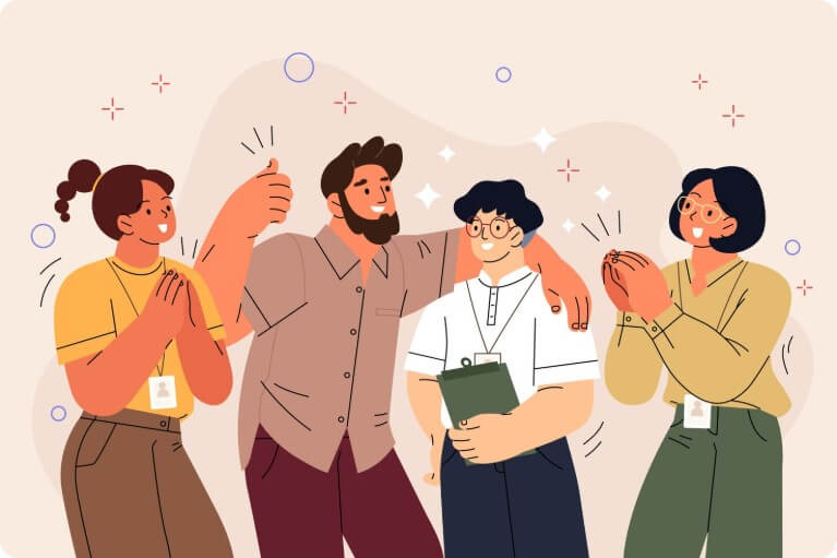 회사 사람끼리 사이 좋은 모습