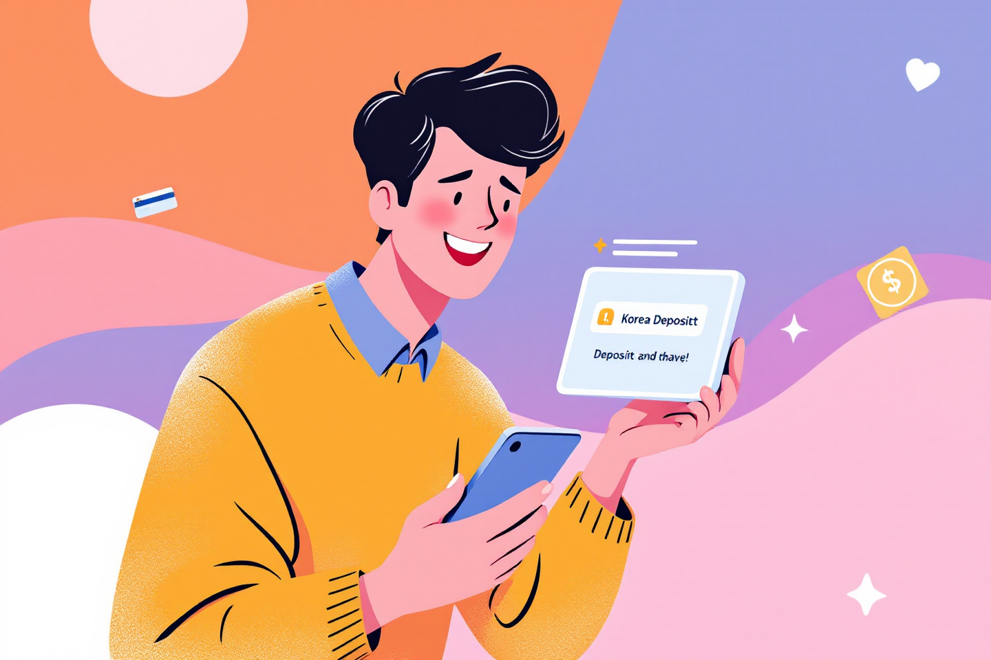 카드포인트 통합조회 후 신청하여 현금으로 돌려받고 흐믓해하는 표현 이미지