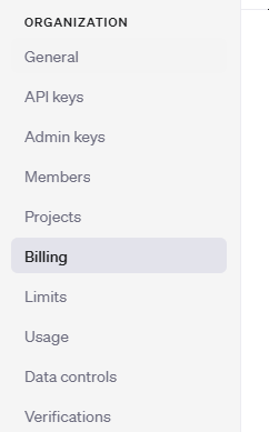 openai 사이트 메뉴