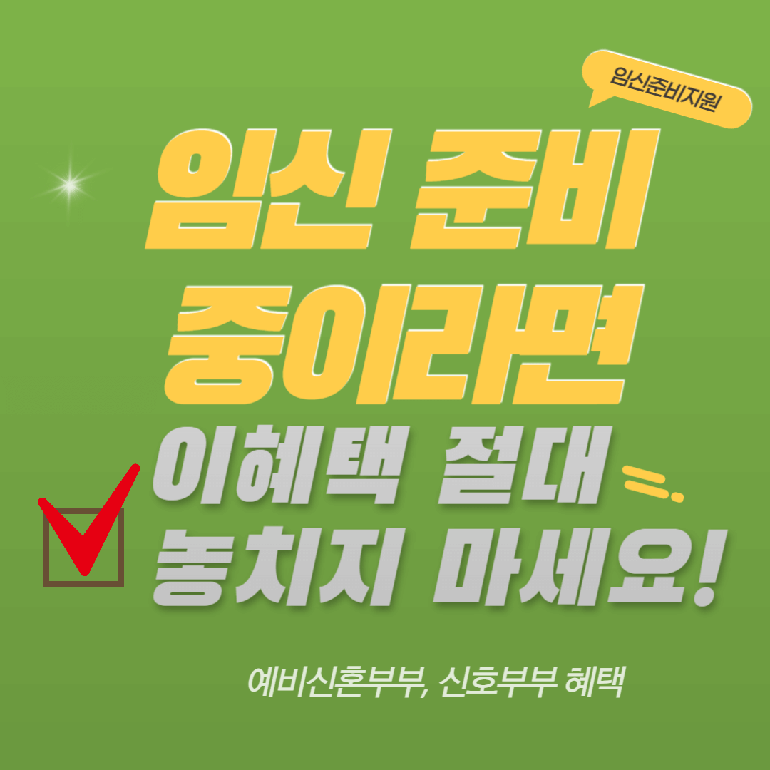 임신전 검사 지원, 임신준비 지원혜택, 예비신혼부부 및 신혼부부 임신 지원사업