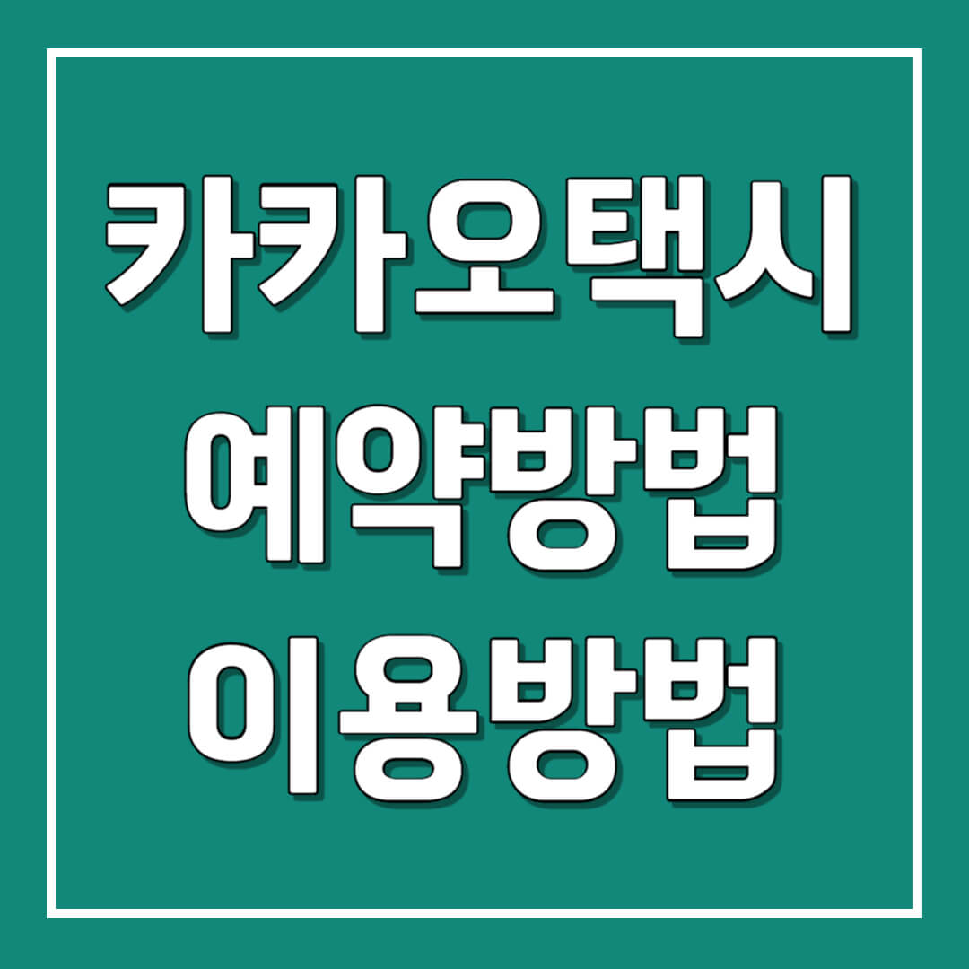 카카오택시 예약 방법 및 이용 방법