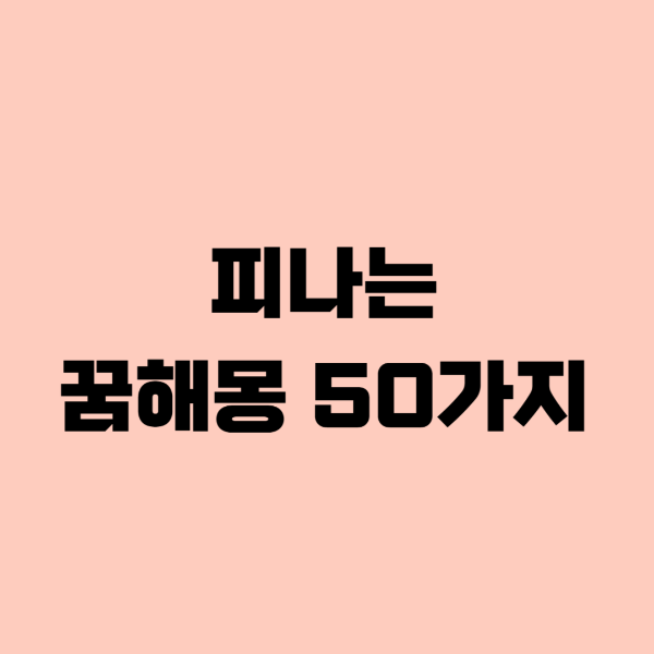 피나는꿈해몽