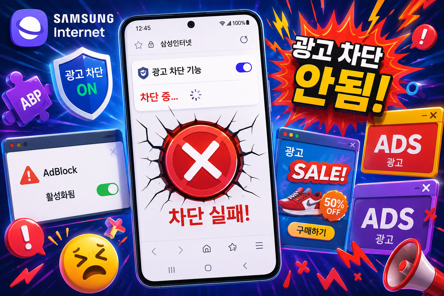 삼성인터넷 브라우저 광고 차단 기능 안됨 해결방법 총정리 콘텐츠 차단 확장 프로그램 오류 원인