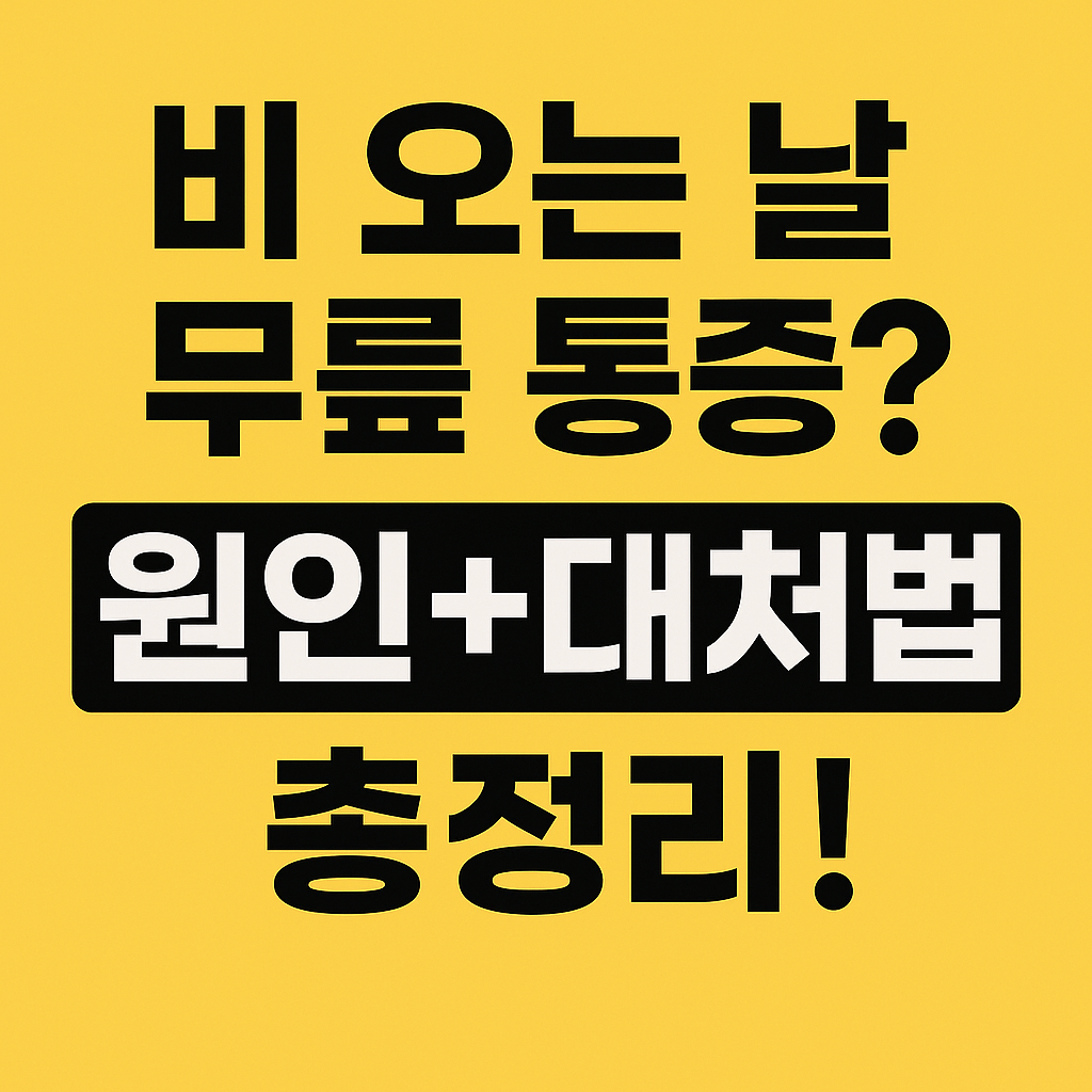 비 오는 날 무릎이 쑤신다면? 통증 심해지는 이유와 대처법, 신경통 총정리