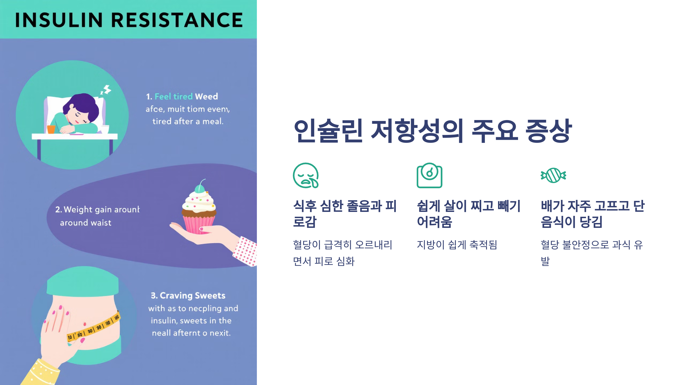 인슐린 저항성의 주요 증상 관련 이미지