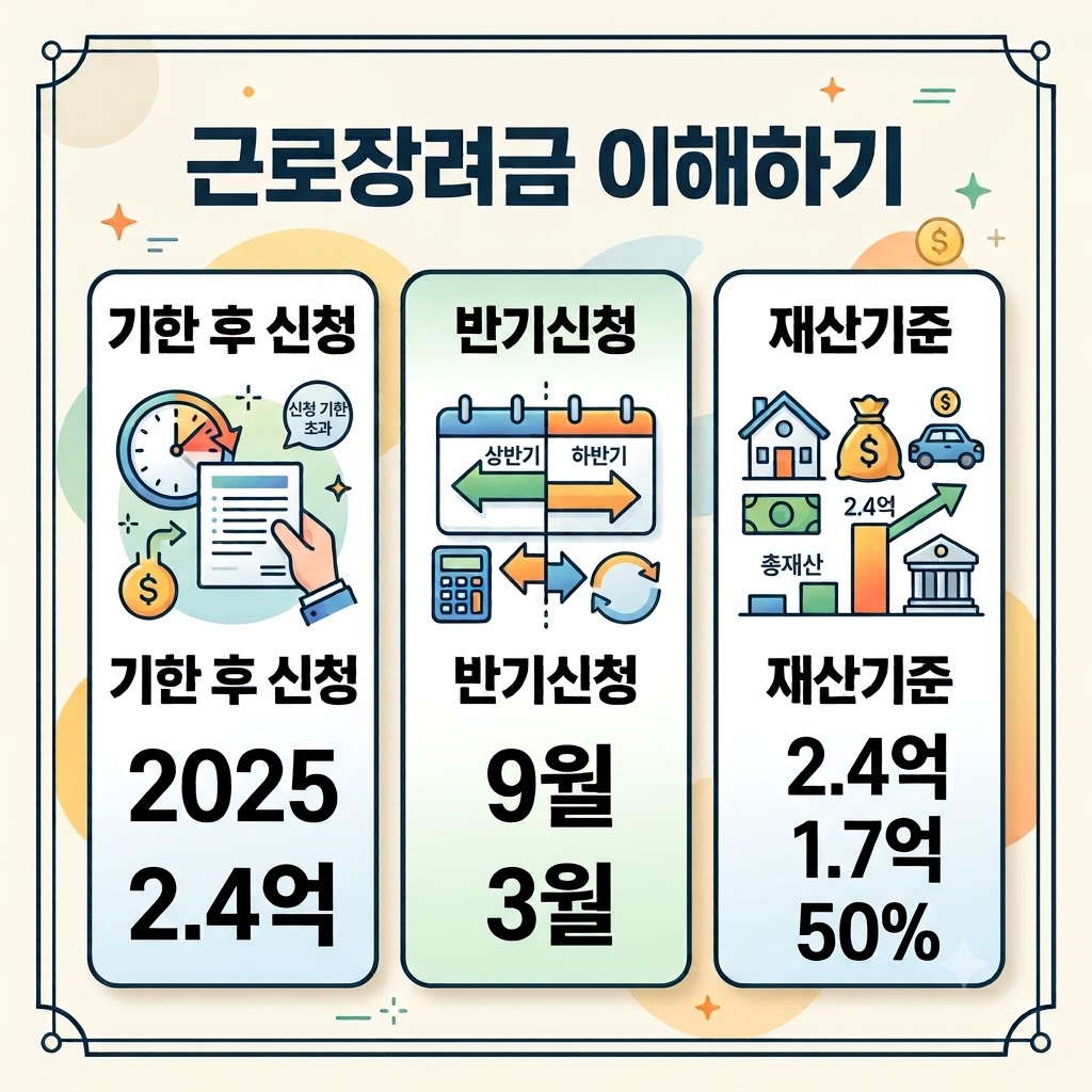 근로장려금 제도에 대한 핵심 정보를 담은 인포그래픽