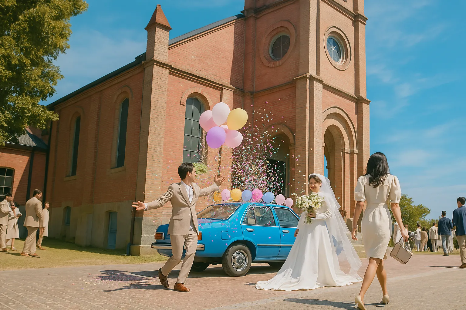 폭삭속았수다의 금명,충섭 결혼식 장면을 그린 이미지