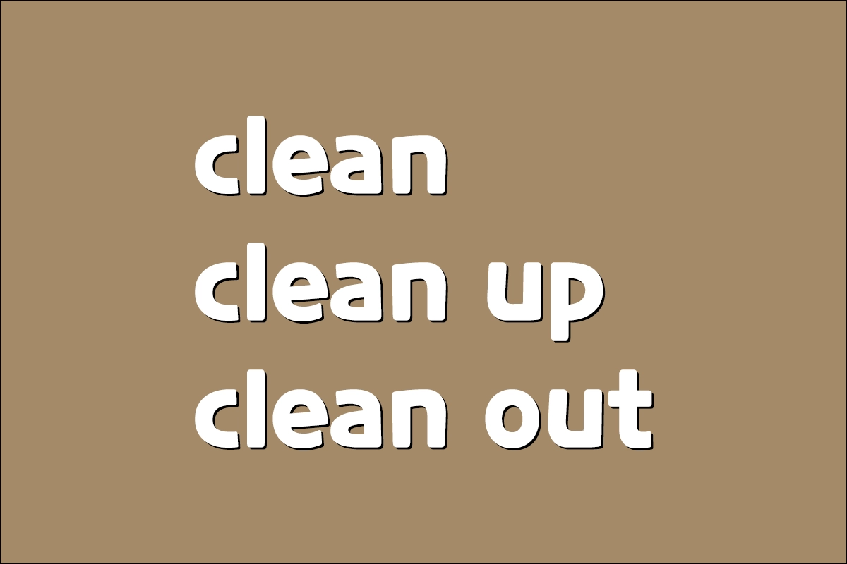 clean clean up clean out